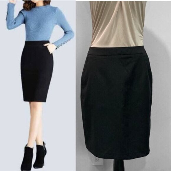 Linden Grey Black Wool Skirt with pockets Size 6 - Picture 1 of 14